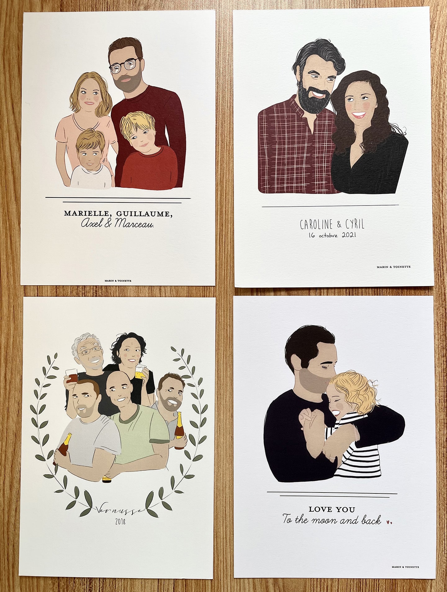 Portraits de famille dessinés