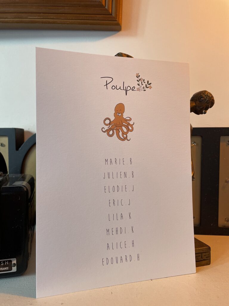 Plan de table affichette A5