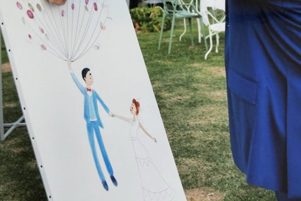 Papeterie mariage - Livre d'or arbre à empreinte - Toile